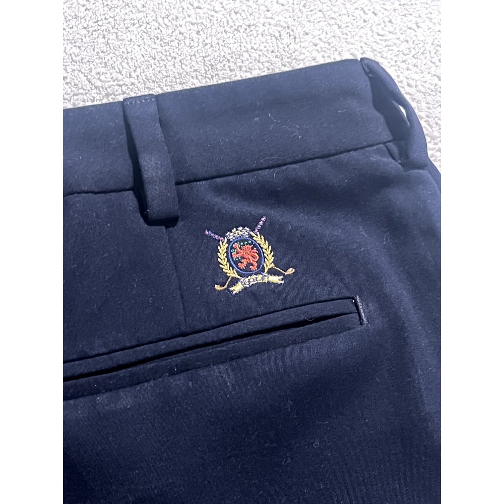 TOMMY HILFIGER Men's 34 Shorts Golf Polyester with‎ logo / Navy Blue